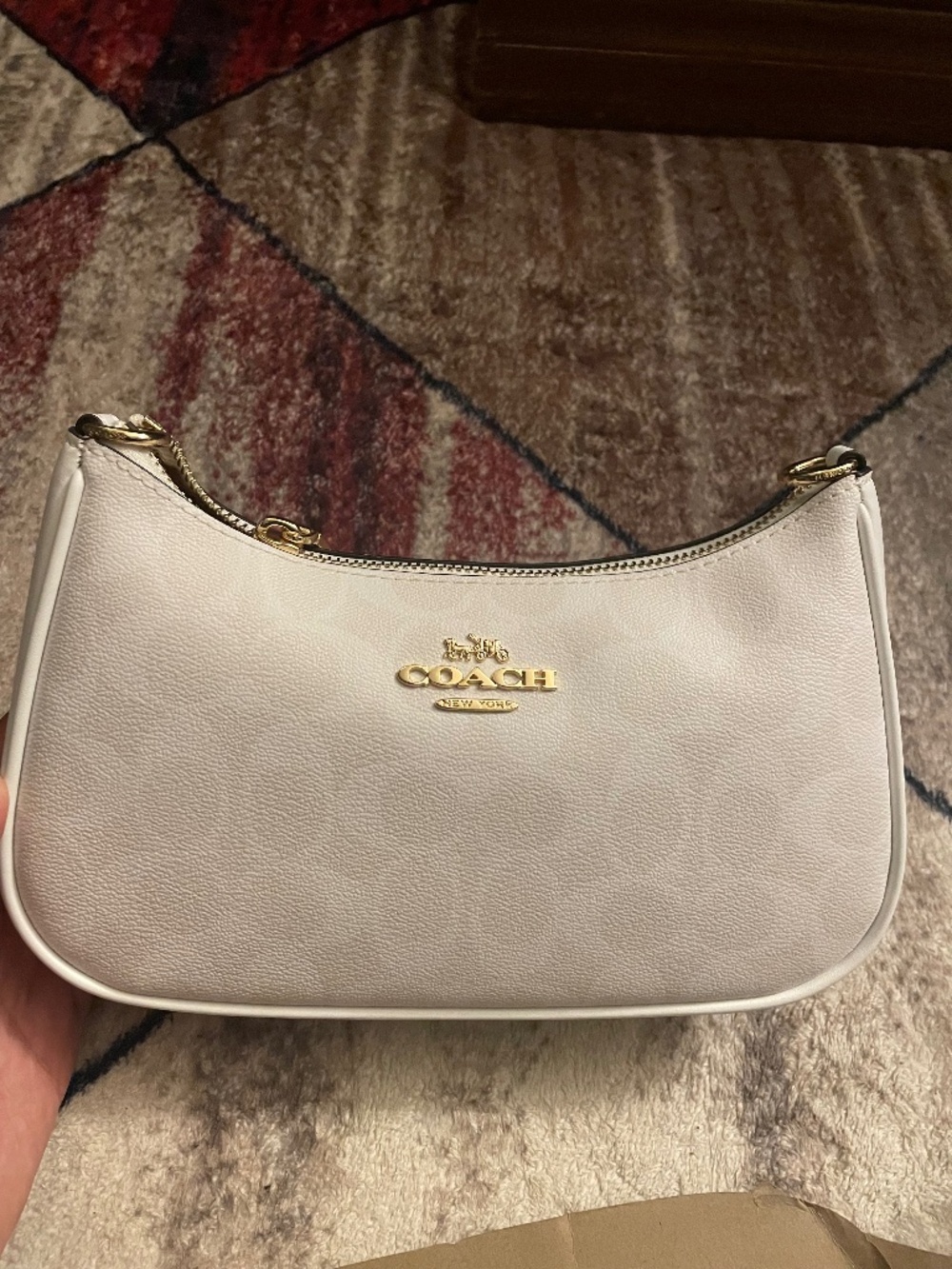 Coach white and gold purse